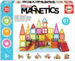Educa Építőjáték 3D mágneses nagy Magnetics Building Tiles Educa 61 színes átlátszó elem (20024)