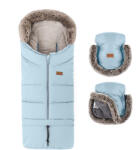 Petite & Mars Arctic 4in1 Téli Bundazsák + Szőrme Kézmelegítő Babakocsira Furry Sky Whisper - Extra Meleg, Vízálló, OEKO-TEx®, Hosszabbítható, Teljes Téli Szett 0-3 Éves Korig