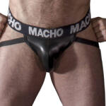 Macho Underwear Macho MX25NC - Prémium fekete bőr jock (XL) - szexvital