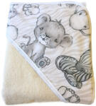  Nedvszívó frottír pamut törölköző kapucnival 110*110 cm - Bézs szafari