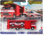 Mattel Team Transport - '73 Plymouth Duster / Second Story Lorry szállító autó (JBM38)