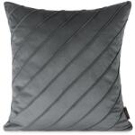 Eurofirany Nala3 bársony párnahuzat varrott mintával Acélszürke 45x45 cm