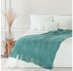 EUROFIRANY Szőtt akril takaró rojtokkal Sötét menta 130x170 cm