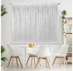 EUROFIRANY Eliza fényes mikrohálós fényáteresztő függöny hímzéssel Fehér 300x145 cm