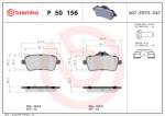 BREMBO Fékbetét készlet BREMBO P 50 156 for MERCEDES-BENZ (P 50 156)