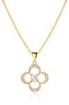 SAVICKI Colier floare din aur 585 cu diamant alb 0.15 ct 42 cm