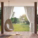  Garden rózsa mintás vízálló kerti függöny elkötővel Púder/krémszín 155x200 cm - brightenzi - 9 190 Ft