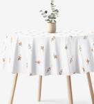 Goldea kör alakú pamut terítő - barna őszi levelek Ø 120 cm