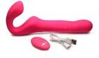Shots Toys Strap U Mighty-Thrust Toló és Vibráló Pánt Nélküli Strap-On Távirányítóval Rózsaszín