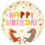 Party Pal Balon folie rotund cai Happy birthday 45 cm - articole-petreceri - 14,99 RON
