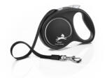 flexi FLEXI Black Design, lesă bandă retractabilă câini, nylon, argintiu, M(25kg, 5m)