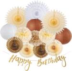 EASY JOY Decoratiuni pentru ziua de nastere pompoane din hartie + banderola , œHappy Birthday, (b08542bt6m)