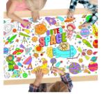 Uppsonys Poster Gigant de Colorat pentru Copii , Tematica Spatiala, 80x183 cm, Activitate Creativa pentru Petreceri si scoala (b0cy22vpxs)