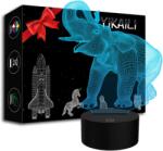 YiKAiLi Lampa LED 3D , zIluzie Optica, Elefant, schimbare 7, 16 culori, comanda tactila + telecomanda, USB baterii , decor Craciun cadou copii (b09g2wqd5b)