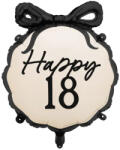  Fekete-bézs 18-as lufi - partywebshop