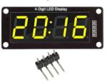  4x 7szegmens LED (TM1637 vezérlő, 0.56″, sárga [óra]) (T39251)