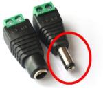  5.5/2.1 mm táp alj csavaros (apa) (T46877)