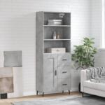vidaXL Висок шкаф, бетонно сив, 69, 5x34x180 см, инженерно дърво (3190041)