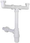 Styron Kétmedencés mosogatószifon leeresztőszelep nélkül 40 mm elfolyással (STY-539-2) (STY-539-2)