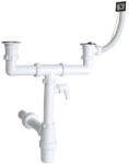 Styron kétmedencés mosogatószifon túlfolyóval 2leeresztő mosogató csatl. 40mm elfolyással (STY-539 (STY-539-7)