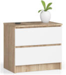 AKORD CLP K60 Komód Laminált Sonoma Tölgy Fehér 2 Fiókos