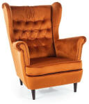 SIGNAL MEBLE Harry Velvet Füles Fotel Fahéjbarna Bársony Kárpitozással