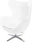 King Home EGG Széles Műbőr Fehér Dizájn Fotel