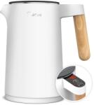 Midea Ceainic din otel inoxidabil Midea cu reglare a temperaturii 45 deg C-100 deg C 15 litri ceainic alb de 2200 W ceainic cu afisaj al temperaturii si fun (MKE15H2ADW) Fierbator
