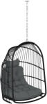 Yatdim GmbH Outsunny függő szék függő kosár párnával Polyrattan hinta kültéri beltéri összecsukható függőszék 150 kg-ig terhelhető függő hinta fonott függőszék nappali erkély terasz sötétszürke (DY-P307829)