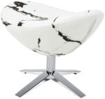 King Home Egg Széles Márvány Lábtartó Pamut-Poliészter Fehér-Fekete Forgatható