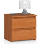 AKORD CLP Éjjeliszekrény Laminált Éger 2 Fiókos