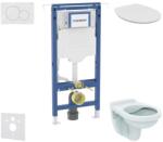 Geberit Duofix - Set pentru montare încastrată, toaletă Alpha cu capac, clapetă Sigma01, alb alpin SANI11CD3114 (SANI11CD3114)