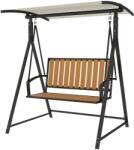  Outsunny Hollywood hinta állítható napellenzővel, 2 személyes kerti hinta, időjárásálló hintapad 240 kg-ig terhelhető, kerti nyugágy kertbe, terasz, 142 x 112 x 162 cm, fekete (DY-P347361)