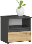AKORD CL1 Éjjeliszekrény Grafitszürke Artisan Tölgy