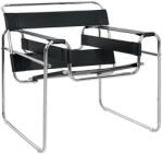 King Home IVAN Modern Fotel Műbőr Fekete Króm