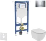 Geberit Duofix - Előfali szerelőkészlet, Ideal Standard Tesi WC-hez és ülőkéhez, Sigma20 vezérlőgombbal, Rimless, SoftClose, fényes króm/matt króm SANI11CD1100 (SANI11CD1100)