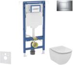 Geberit Duofix - Előfali szerelőkészlet, WC és ülőke Ideal Standard Tesi, Sigma20 gomb, Rimless, Aquablade, SoftClose, fényes króm/matt króm SANI11CD1111 (SANI11CD1111)