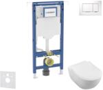 Geberit Duofix - Előfali szerelő készlet, WC és ülőke készlet Villeroy Boch, Sigma20, DirectFlush, SoftClose, CeramicPlus, fehér/fényes króm gombok SANI11CK3116 (SANI11CK3116)