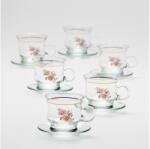 Výrobce po 1 ks 6 db átlátszó üveg csésze alátéttel, Kytice szett 4 (KK01562C)