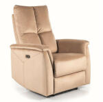 SIGNAL MEBLE Neptun Velvet Elektromos Masszázsfotel Bársony Bézs Luxus Relax