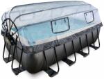 EXIT Toys Medence búrával és homokszűrős vízforgatóval Black Leather pool Exit Toys acél medencekeret 400*200*122 cm fekete 6 évtől (ET30474220)