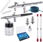 Fengda Set Aerograf Profesional Fengda BD-280K cu 4 Duze (0.2, 0.3, 0.35, 0.5 mm) și 2 Aerografe BD-280K (TF2-20558)