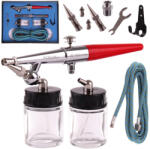 Fengda Set Aerograf Profesional Fengda BD-158S cu 3 Duze Mari și Două Rezervoare, 0.5, 0.8, 1.0 mm (TF2-20555)