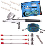 TC Technic Set Aerograf cu 4 Duze și Furtun TC Technic BD-130K, Acțiune Dublă, 7cc (TF2-20357)