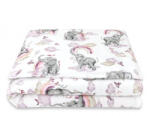  Baby Shop ágynemű huzat 90*120cm - szivárványos elefánt rózsaszín