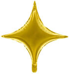 PartyDeco S. r. o Arany csillag fólia lufi, 4 pontos, 45 cm