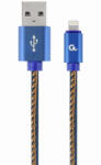 Gembird USB / Lightning töltő kábel 1m kék fonott Gembird (CC-USB2J-AMLM-1M-BL)