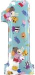  Peppa malac Blue 1-es szám fólia lufi 66 cm (GBBL251)
