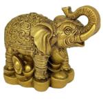  Elefant Feng Shui cu trompa în sus, protecție și prosperitate, mediu 9 cm auriu