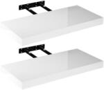STILISTA Raft de perete, alb lucios, 40 cm, 2 bucăți (40070357) Raft
